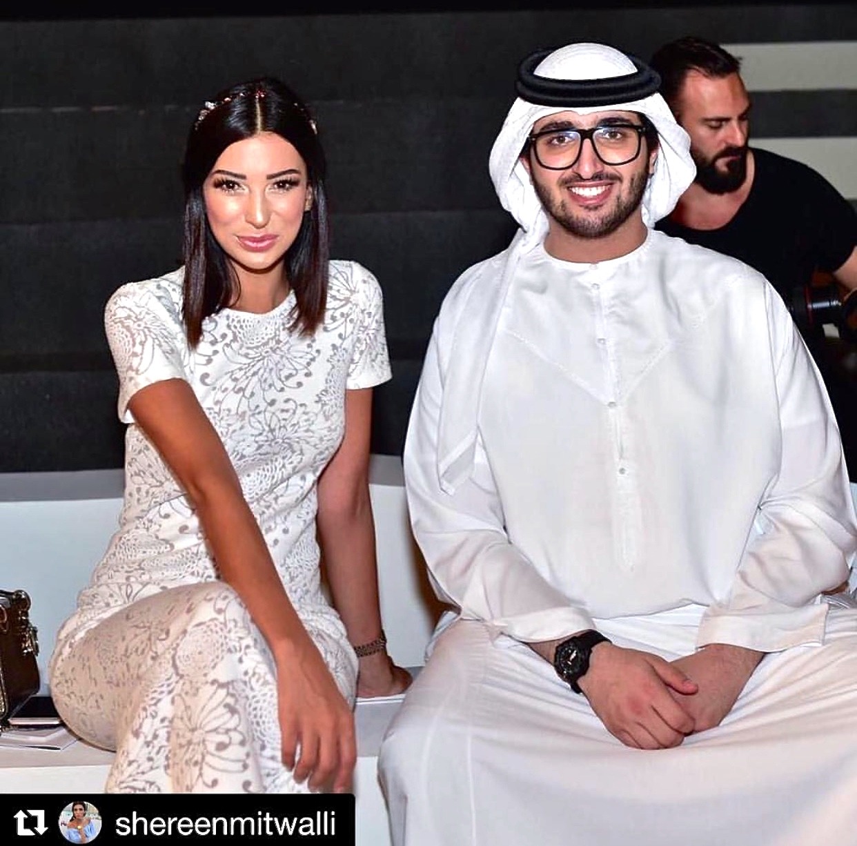 Shereen Mitwalli wearing MILTON-FIRENZE headband during Dubai Fashion Week 2016